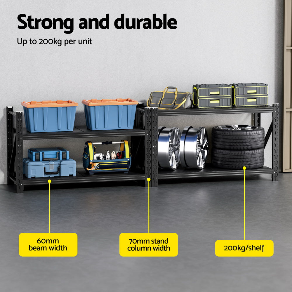 Giantz 2x 0.9M Garage Shelving Workbench Warehouse Rack-3