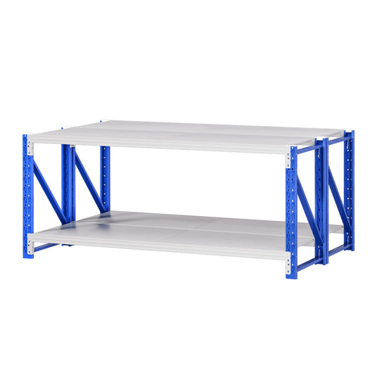Giantz 2x 0.9M Garage Shelving Workbench Warehouse Rack-0