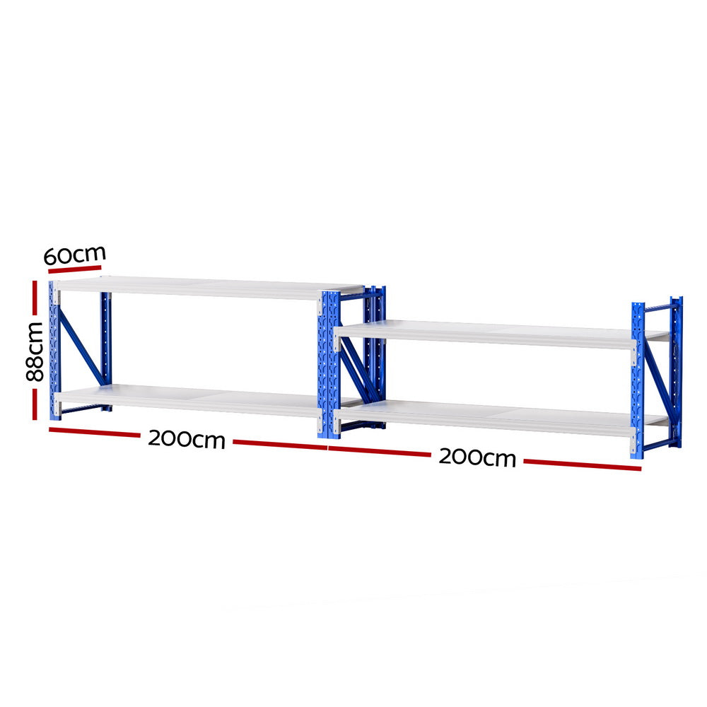 Giantz 2x 0.9M Garage Shelving Workbench Warehouse Rack-1