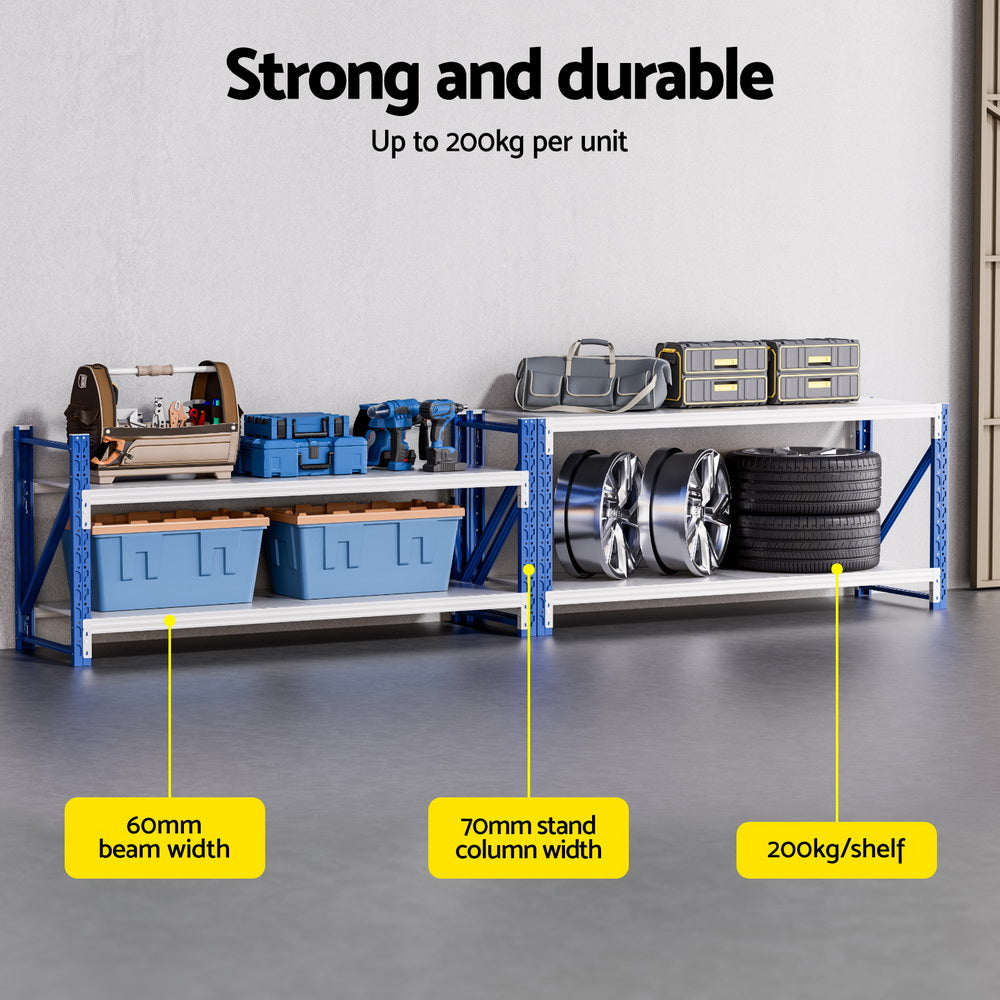 Giantz 2x 0.9M Garage Shelving Workbench Warehouse Rack-3
