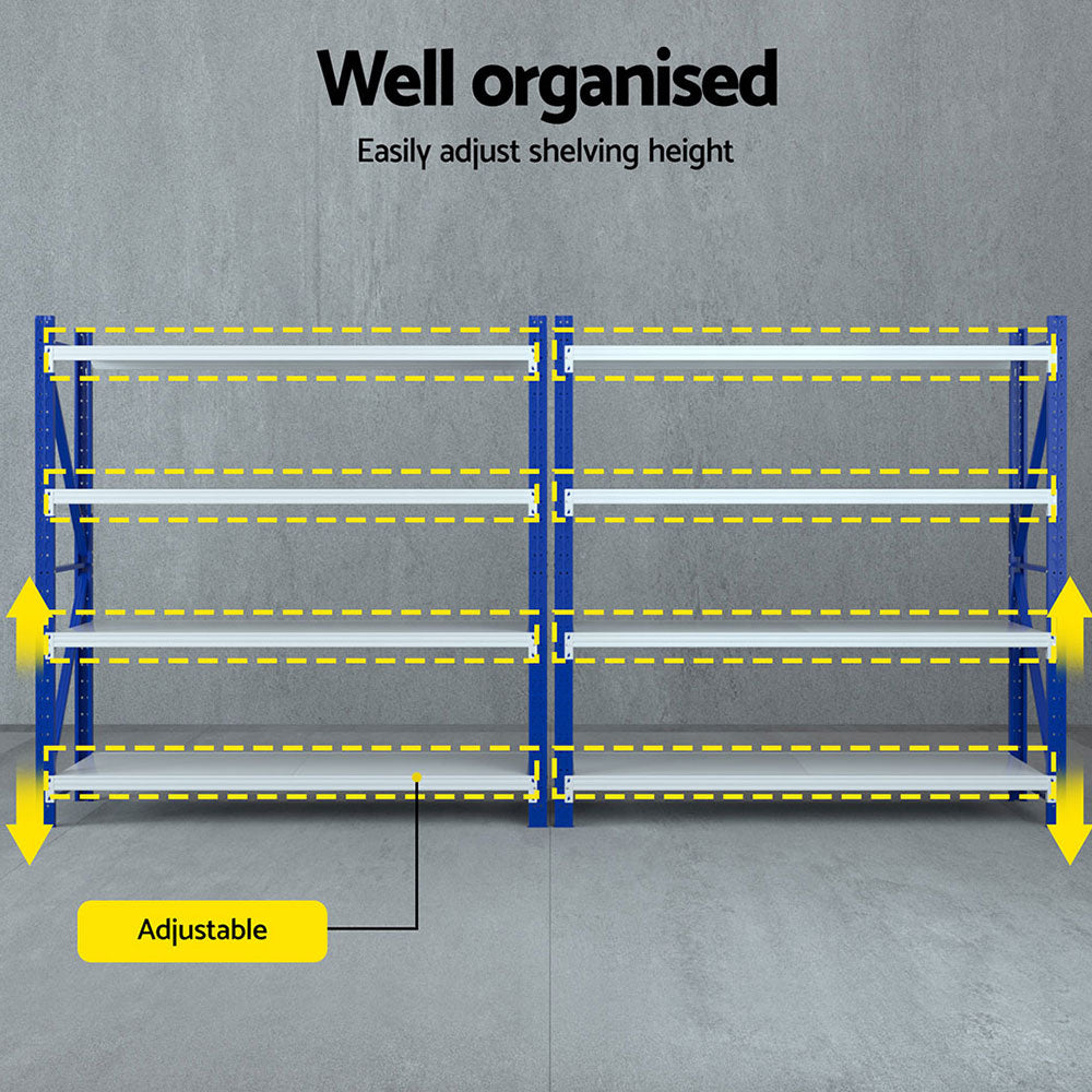 Giantz 4Mx2M Garage Shelving Warehouse Rack Blue-4