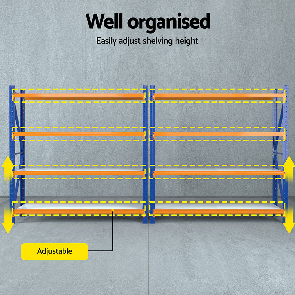 Giantz 4Mx2M Garage Shelving Warehouse Rack Orange-4