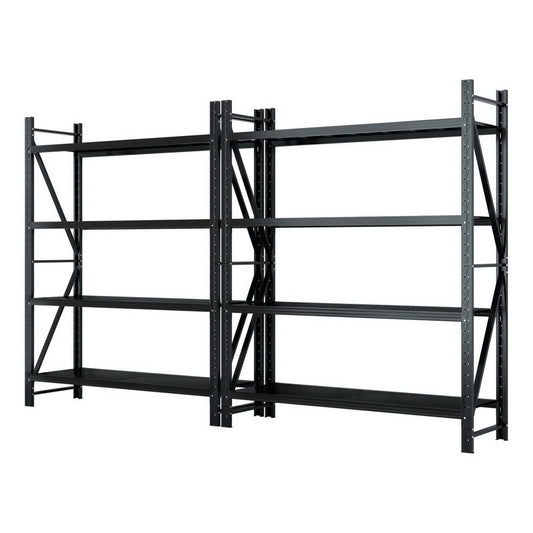 Giantz 4Mx2.4M Garage Shelving Warehouse Rack Black-0