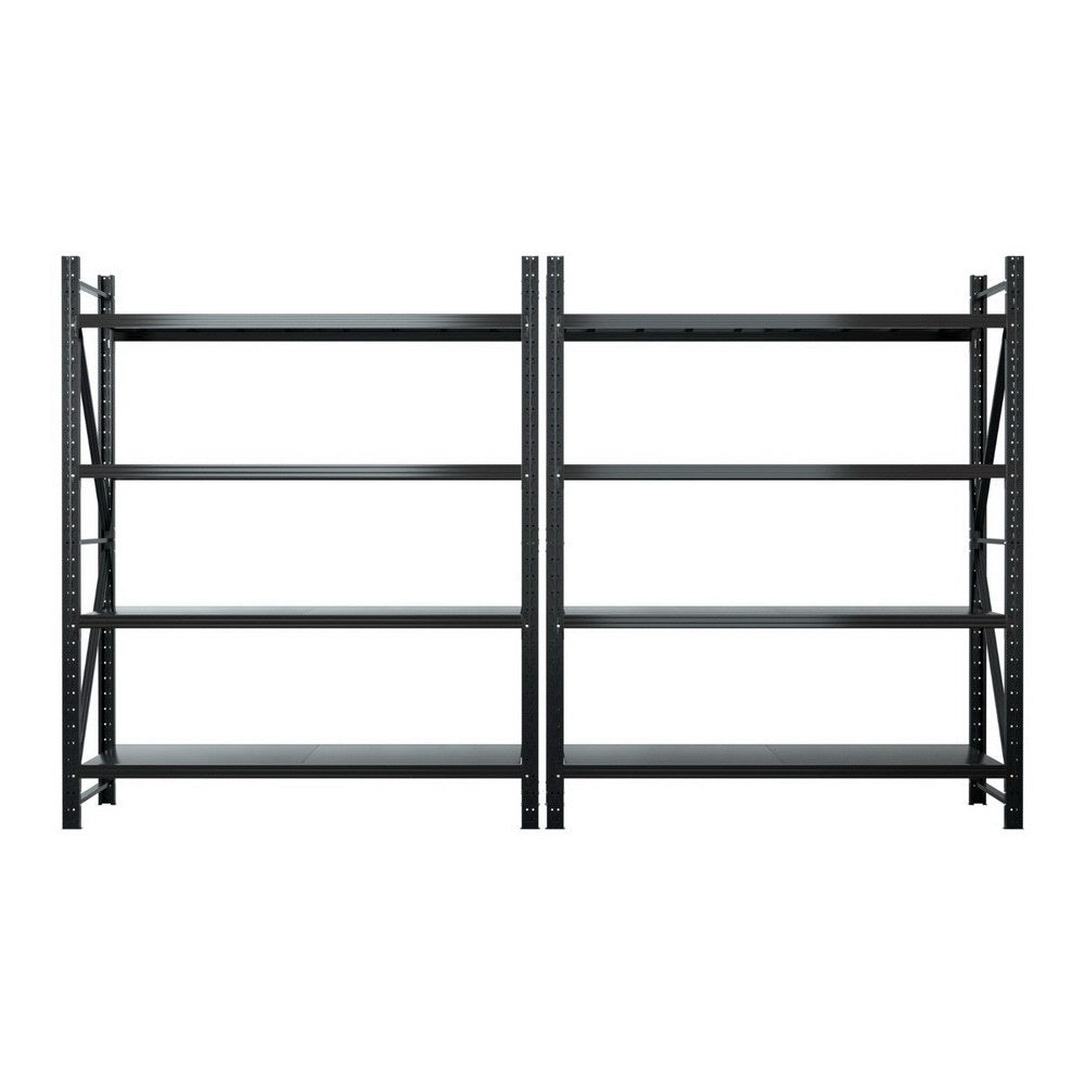 Giantz 4Mx2.4M Garage Shelving Warehouse Rack Black-2