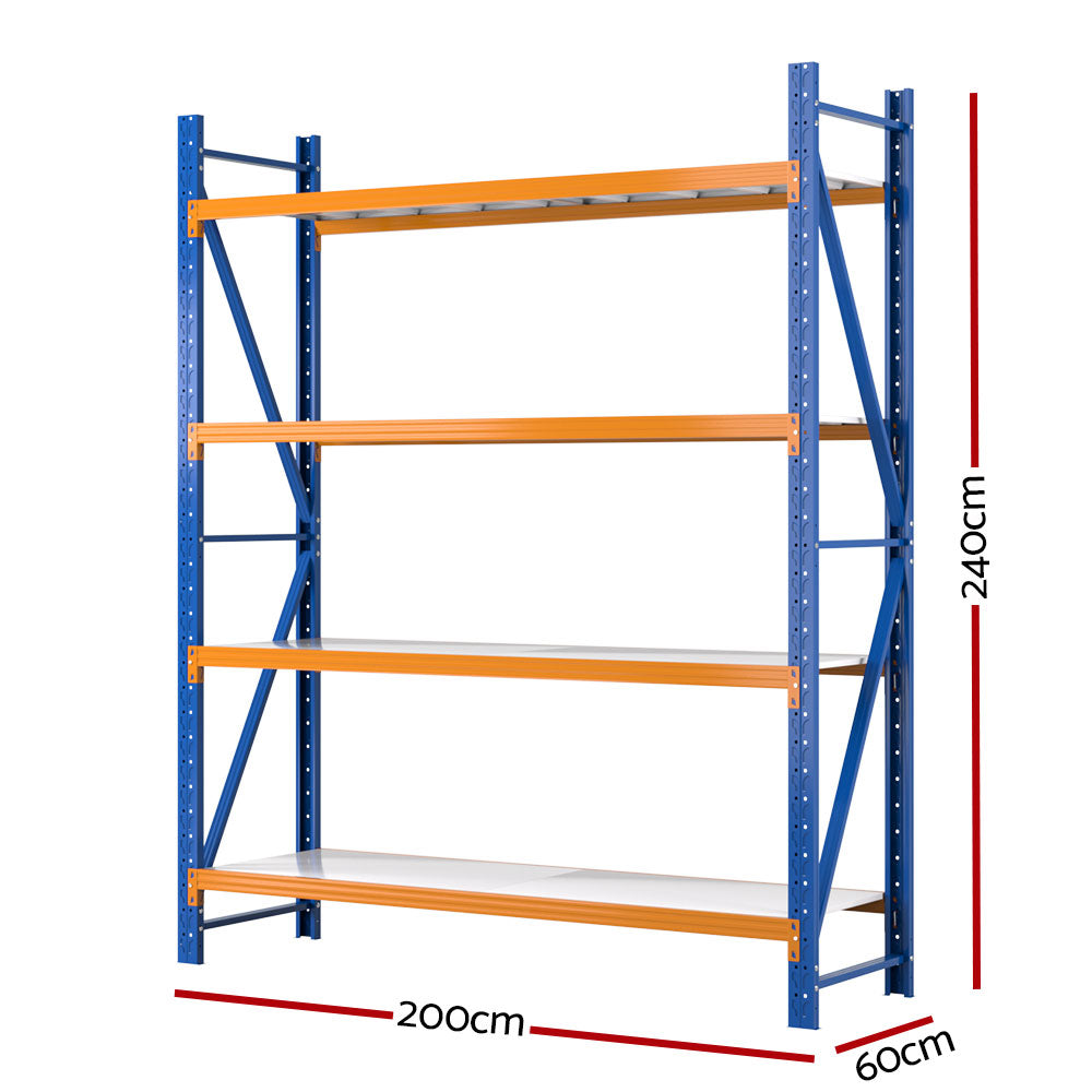 Giantz 2.4Mx2M Garage Shelving Warehouse Rack Pallet Racking Storage Shelf Blue-1