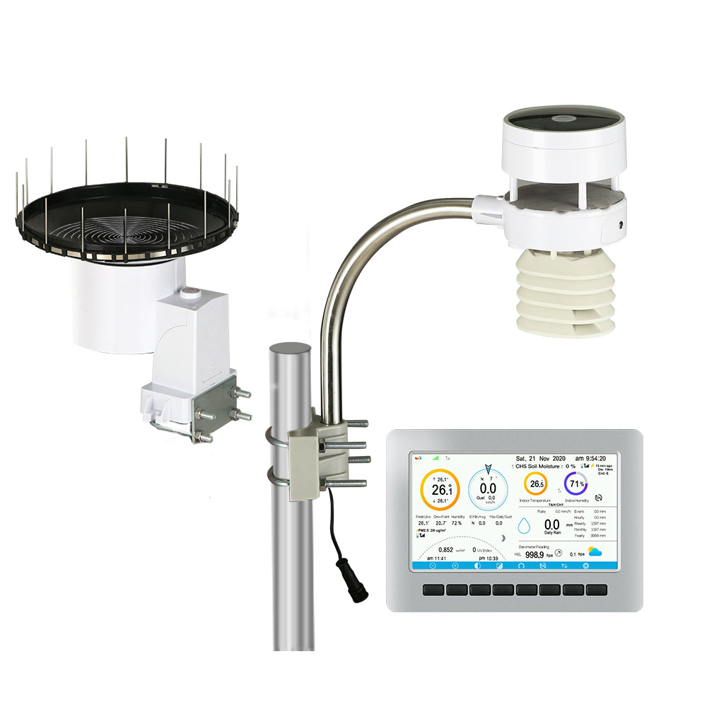 Devanti Weather Station Ultrasonic Anemometer Outdoor WiFi Rain Gauge Solar-0