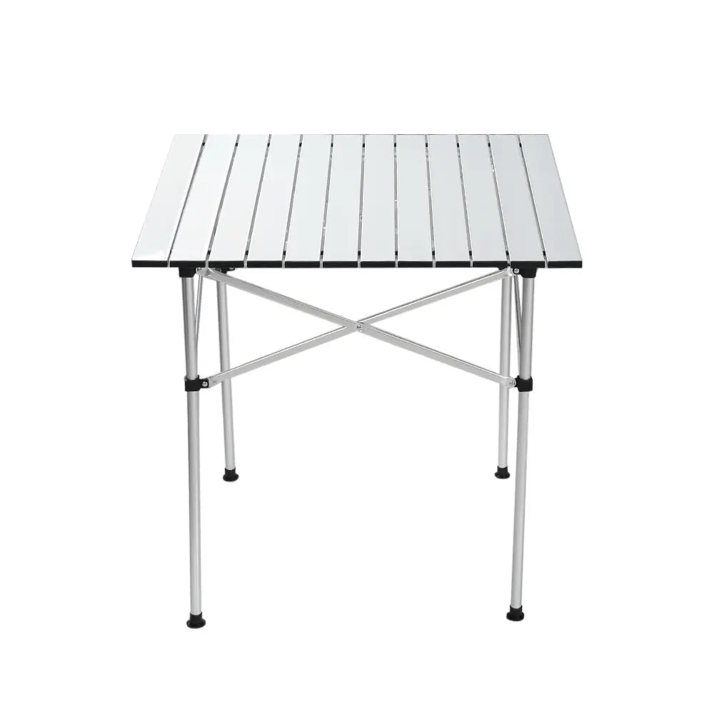 Weisshorn Folding Camping Table 70CM Roll Up Outdoor Picnic BBQ Aluminium Desk-2