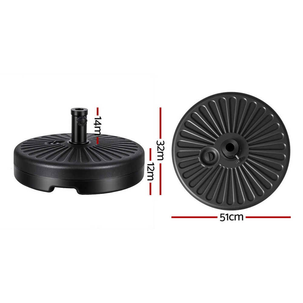 Instahut Outdoor Umbrella Base Weight Round Plastic Pole Holder 30-48mm Beach-2