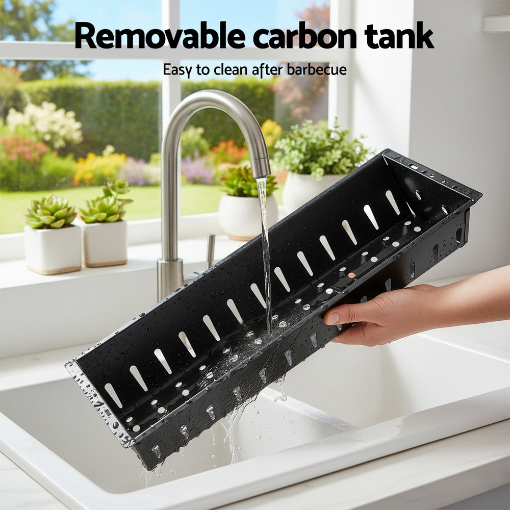 Grillz Portable BBQ Grill w/ Stainless Steel Racks & Pans for Outdoor-7