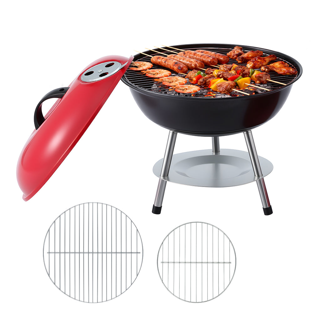 Grillz Charcoal BBQ Grill Portable with Lid for Camping Outdoor-1