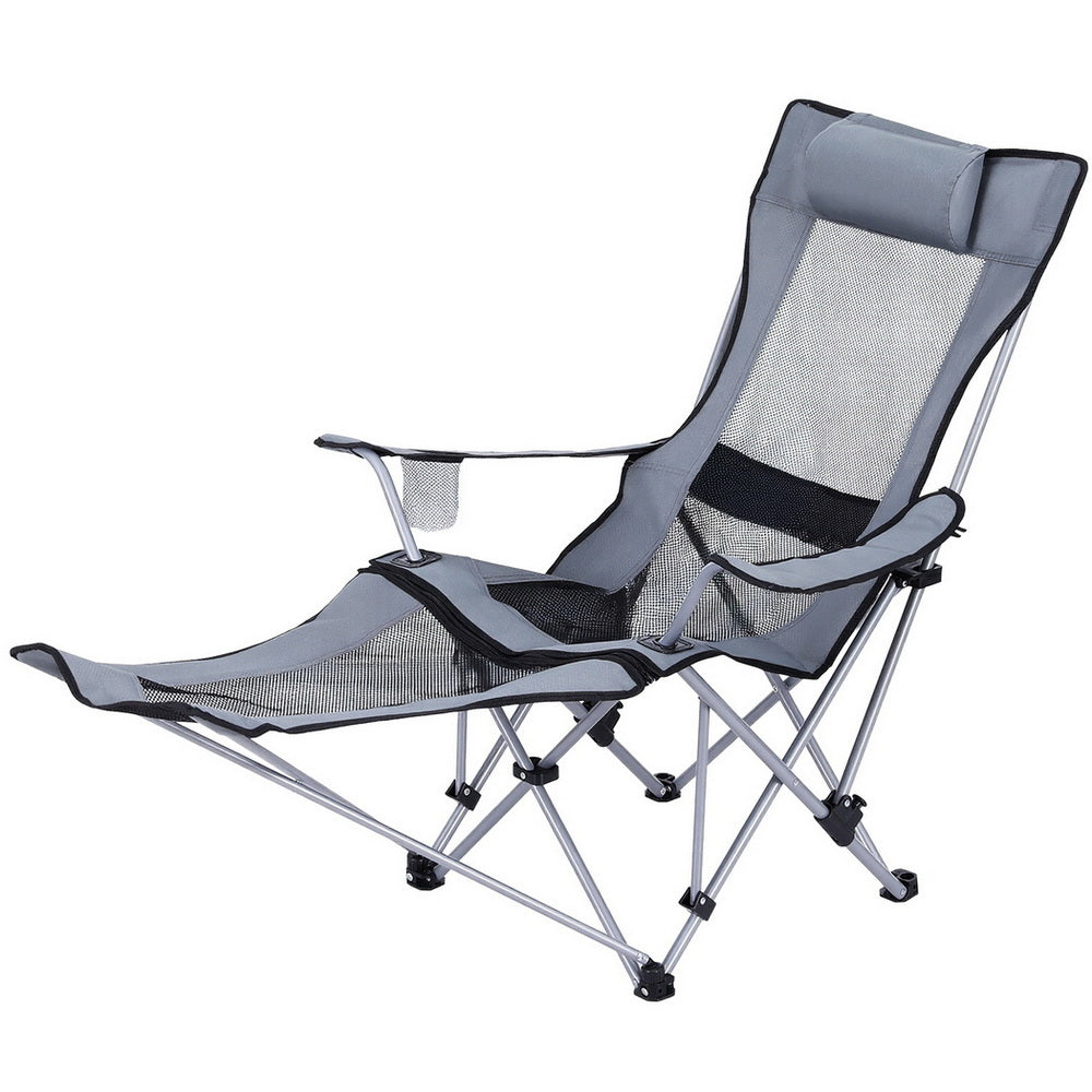 Weisshorn Camping Chair Adjustable Reclining Portable Outdoor Folding Chair Grey-1