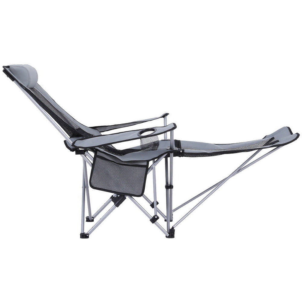 Weisshorn Camping Chair Adjustable Reclining Portable Outdoor Folding Chair Grey-3