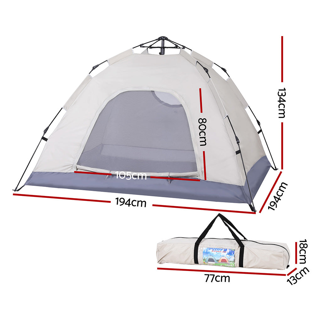 Weisshorn Camping Tent Instant Tent Pop up 2 Person Outdoor Hiking Tents Hiking Beige-2