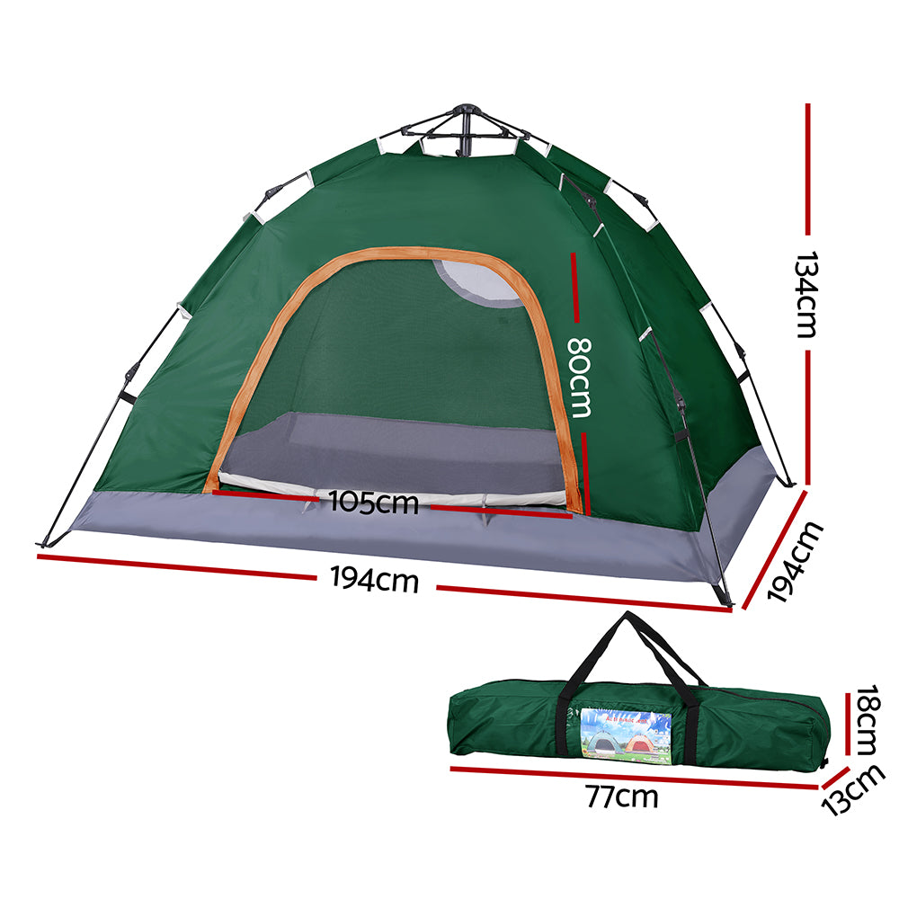 Weisshorn Camping Tent Instant Tent Pop up 2 Person Outdoor Hiking Tents Hiking Green-2