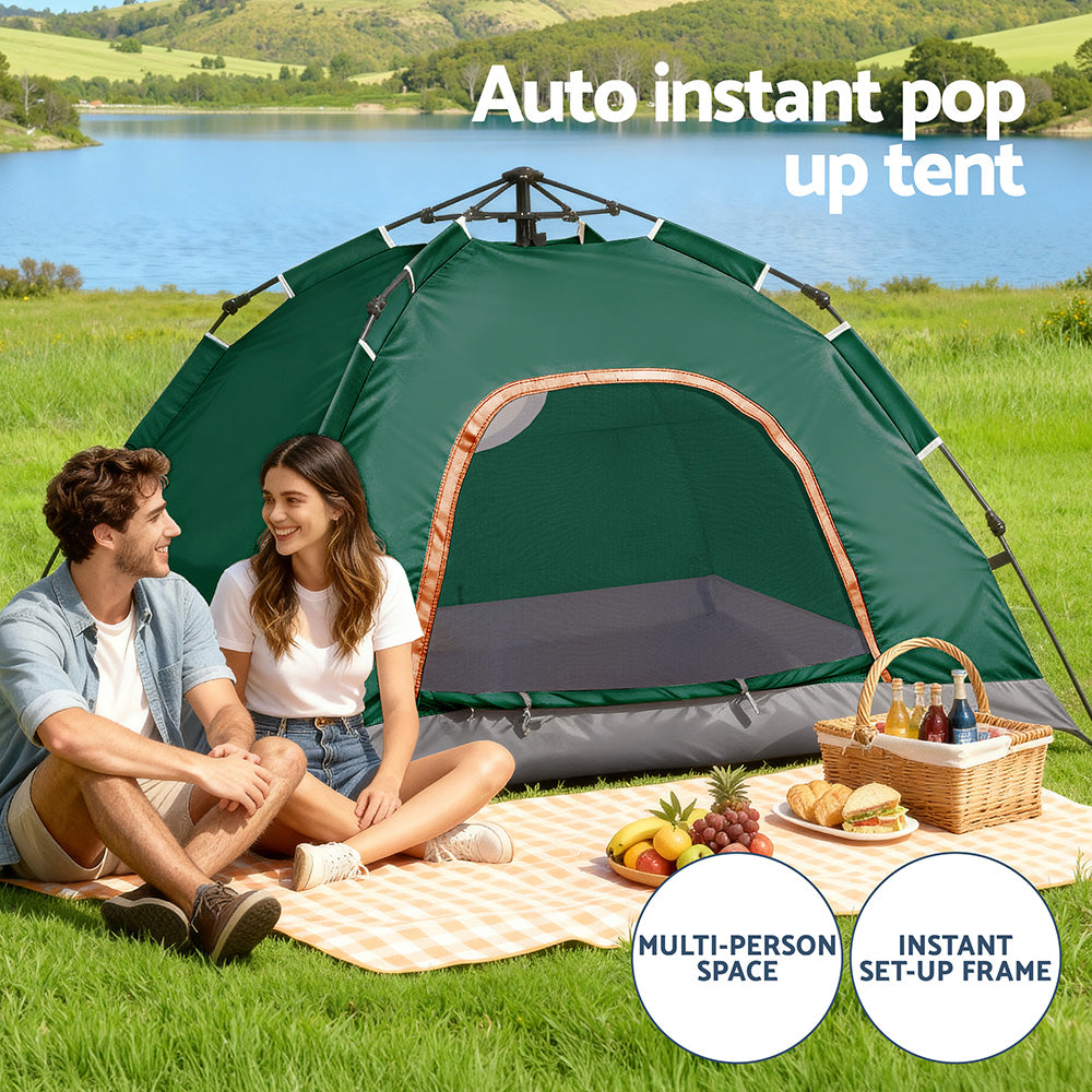Weisshorn Camping Tent Instant Tent Pop up 2 Person Outdoor Hiking Tents Hiking Green-4
