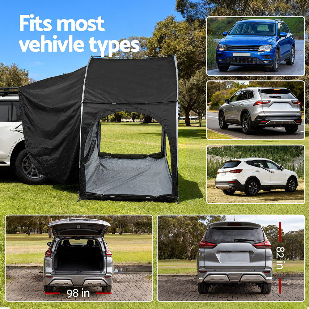 Weisshorn Camping Tent Car SUV Rear Hatchback Tents Canopy Portable Outdoor Family Black-6
