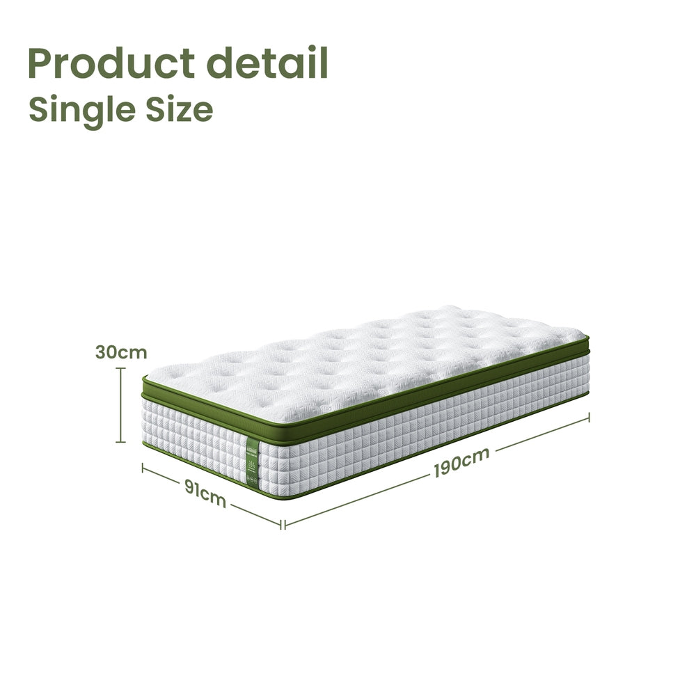 BedStory Single Mattress 30cm Medium Firm - Hybrid Mattress for Pressure Relief & Motion Isolation-3
