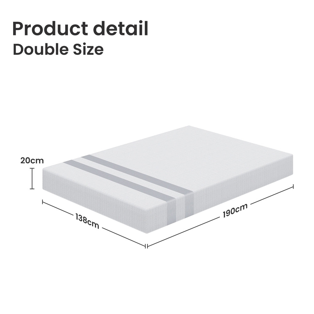 BedStory Double Memory Foam Mattress 20cm Cooling Gel Foam Mattress in a Box Medium Soft Feel-3