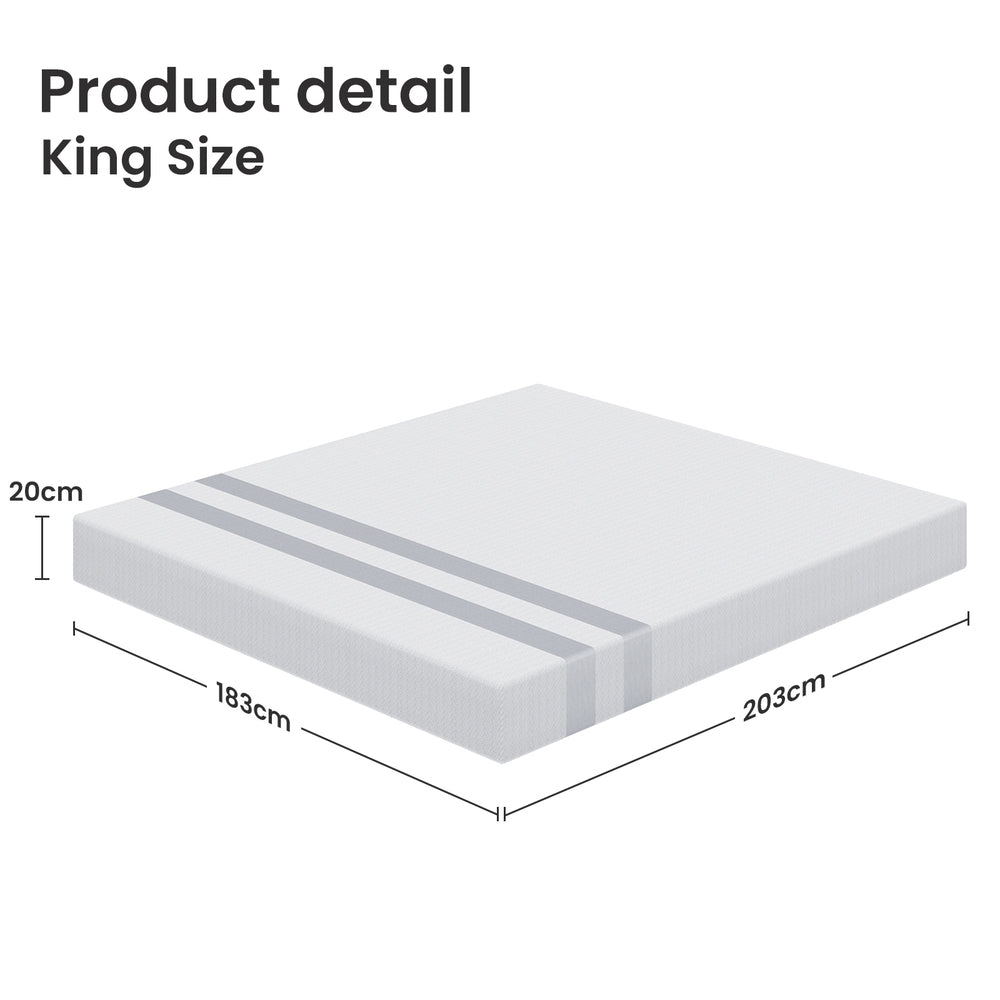 BedStory King Memory Foam Mattress 20cm Cooling Gel Foam Mattress in a Box Medium Soft Feel-3