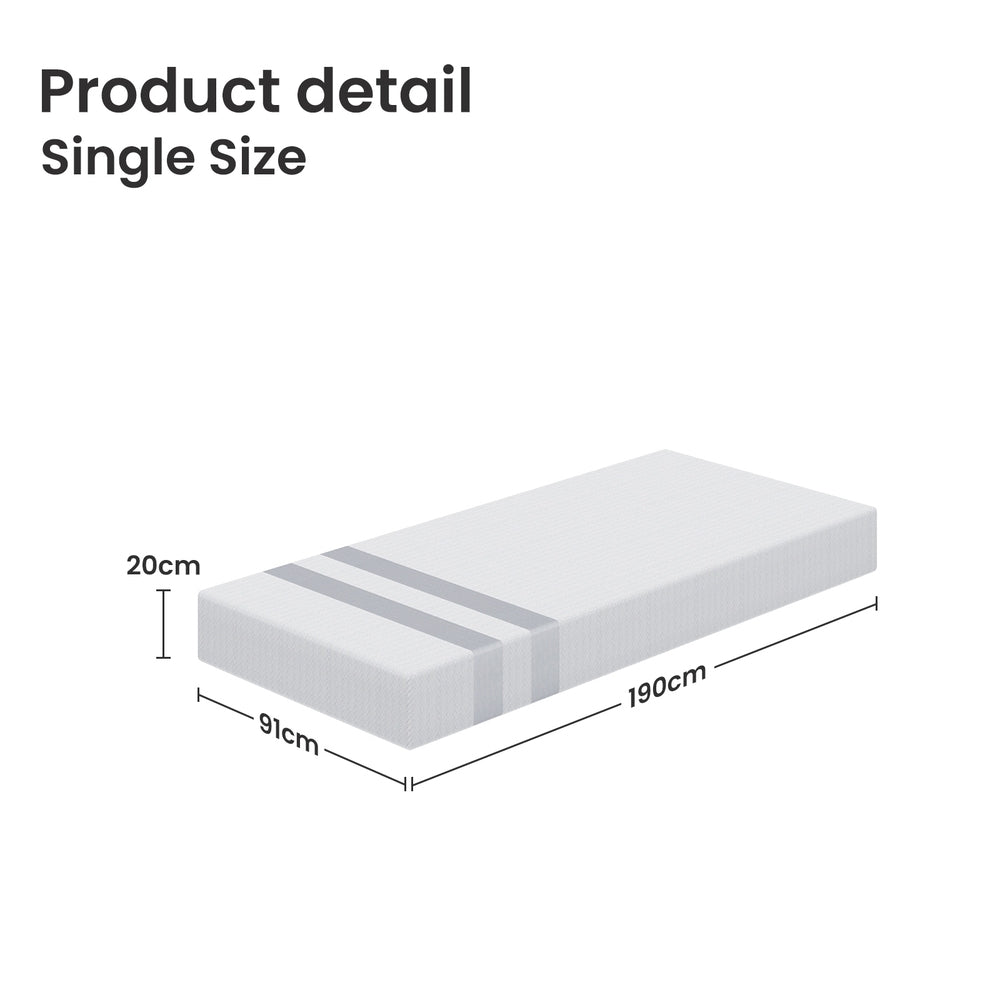 BedStory Single Memory Foam Mattress 20cm Cooling Gel Foam Mattress in a Box Medium Soft Feel-3