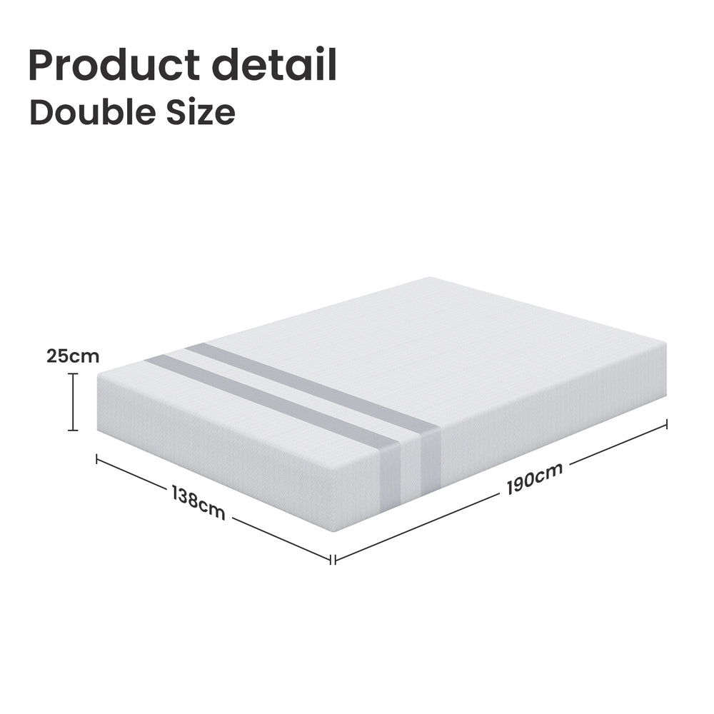 BedStory Double Memory Foam Mattress 25cm Cooling Gel Foam Mattress in a Box Medium Feel-3