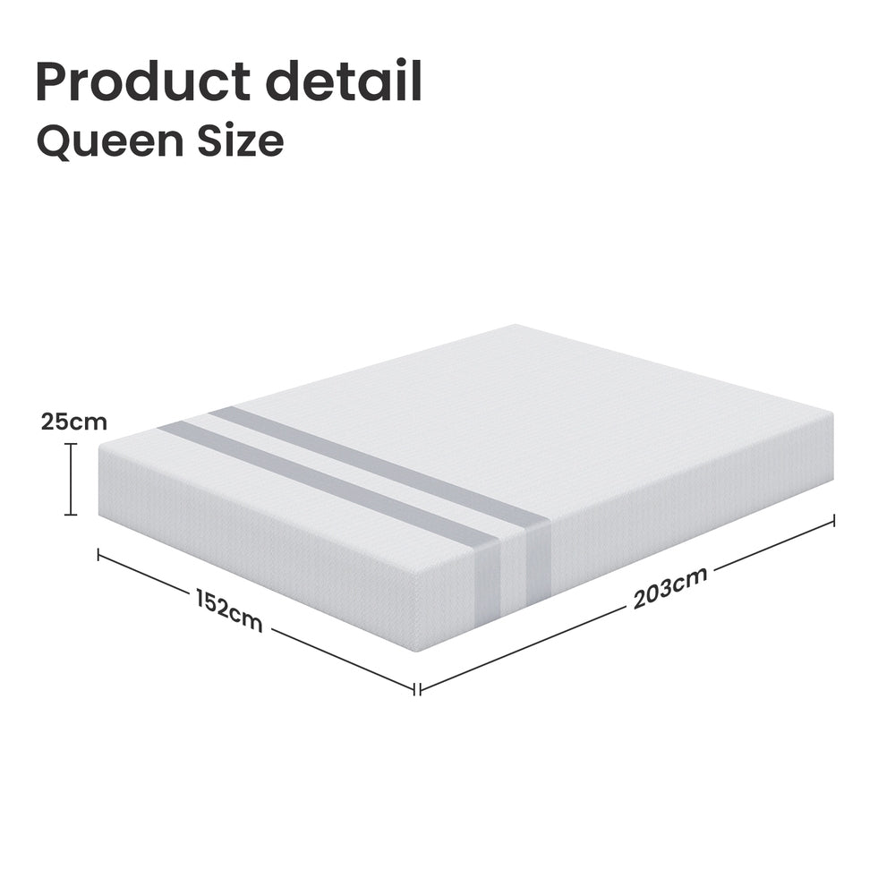 BedStory Queen Memory Foam Mattress 25cm Cooling Gel Foam Mattress in a Box Medium Feel-2