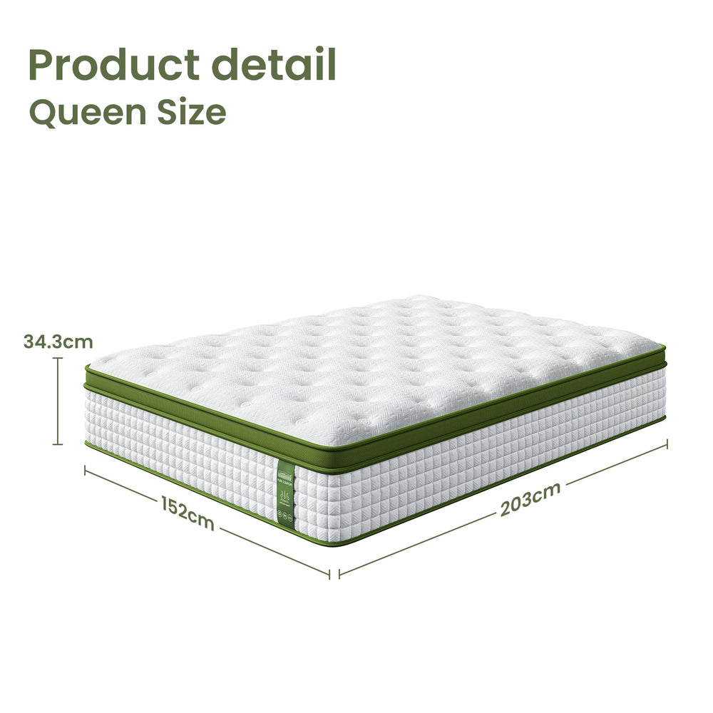 BedStory Queen Mattress 34cm Medium- Hybrid Mattress for Pressure Relief Motion Isolation-2