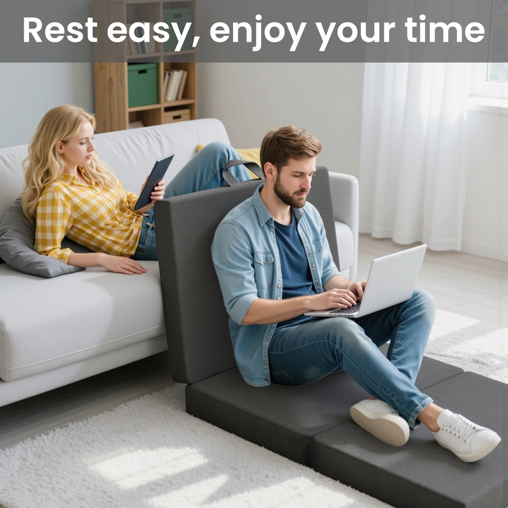 BedStory Folding Mattress Small Single Trifold Mattress with Firm Support Foam Washable Cover 10cm-4