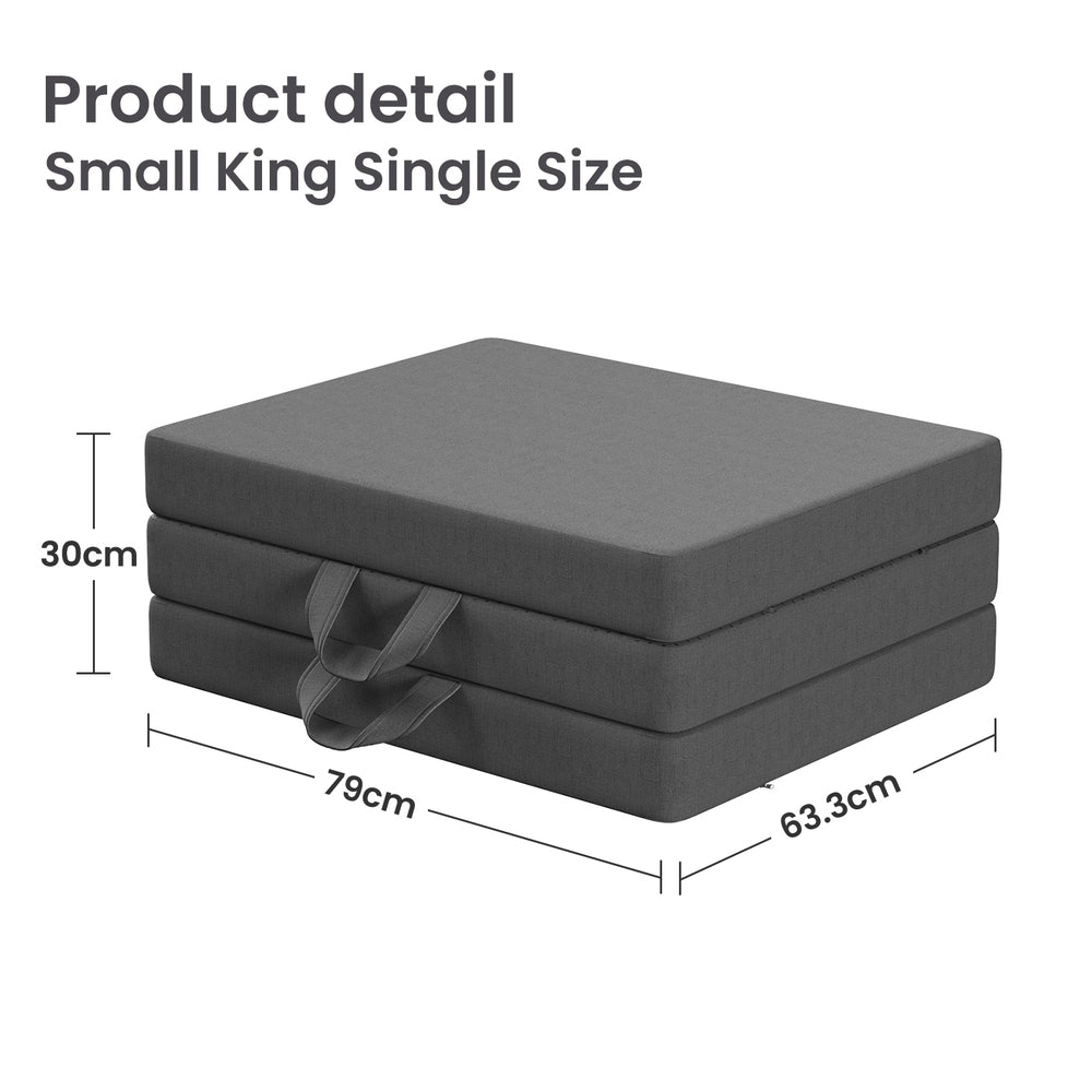 BedStory Folding Mattress Small King Single Trifold Mattress Firm Support Foam Washable Cover 15cm-3