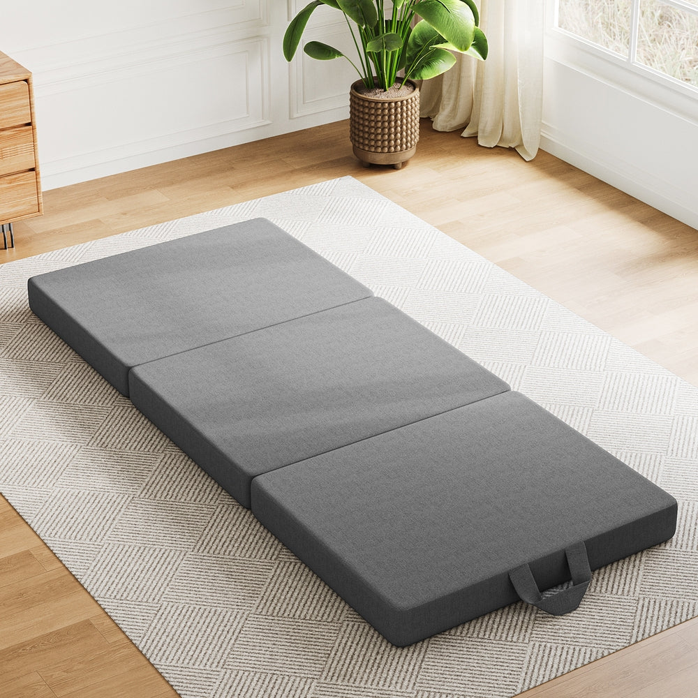 BedStory Folding Mattress Small Single Trifold Mattress Firm Support Foam Washable Cover 15cm-0