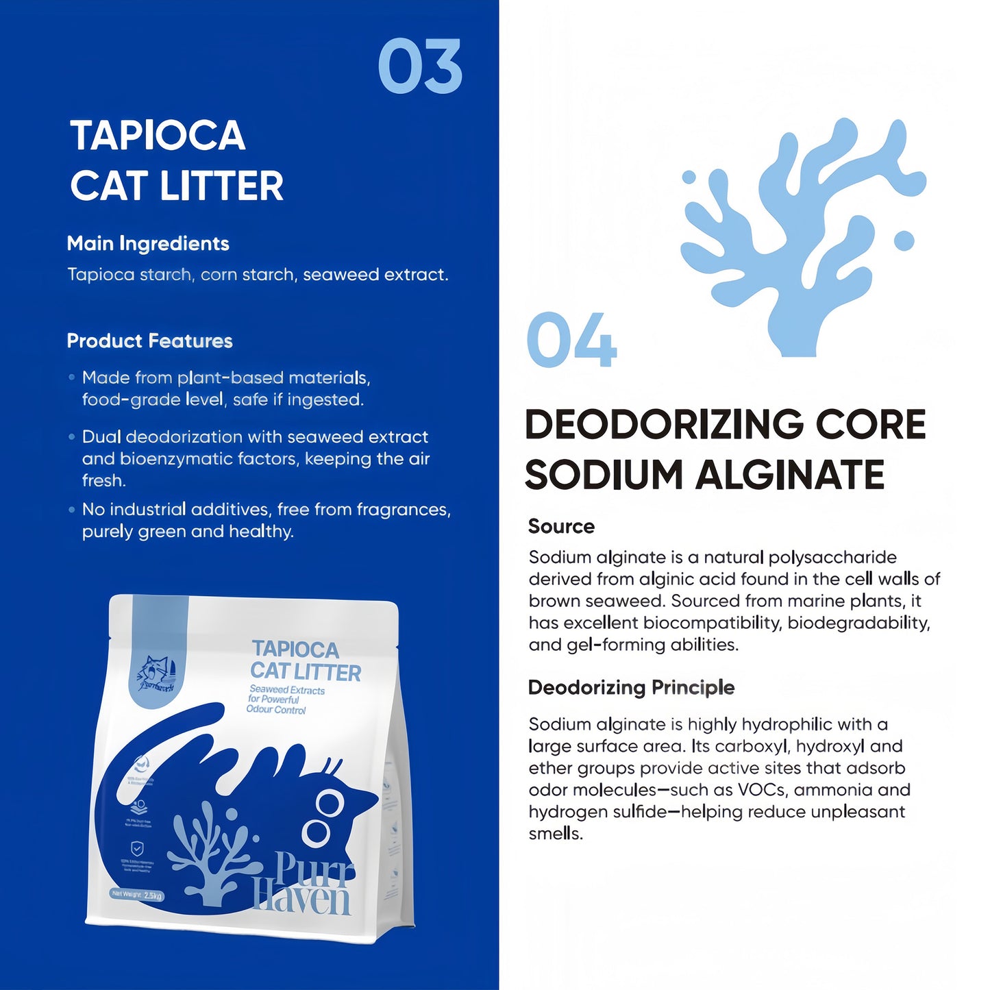 PurrHaven Tapioca Clumping Cat & Kitty Litter, 15kg (6 Pack),Dust Free,Natural Flusable,Easy to Clean,Odour Neutraliser,Rapid Liquid Absorption,Non-Toxic Formula