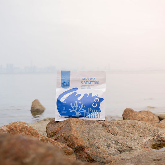 PurrHaven Tapioca Clumping Cat & Kitty Litter, 30kg (12 Pack),Dust Free,Plant-Based,Easy to Clean,Odour Neutraliser,Rapid Liquid Absorption,Non-Toxic Formula