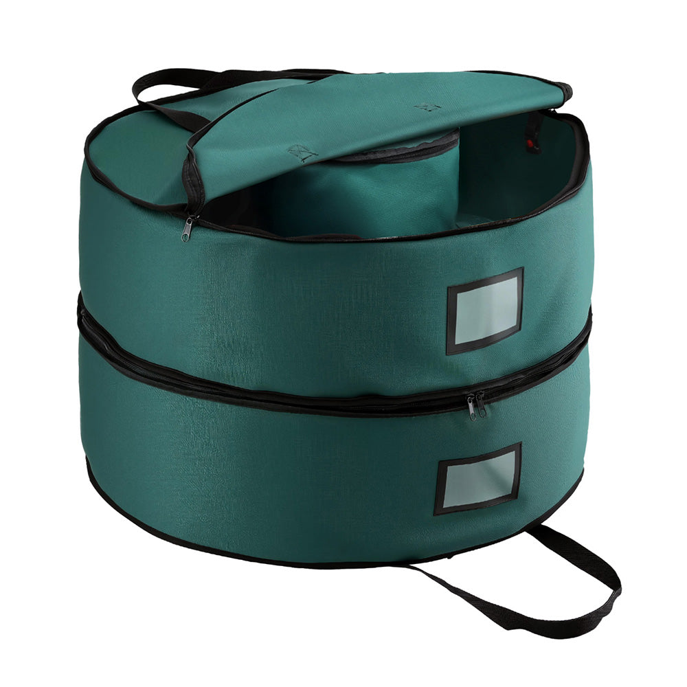 Jingle Jollys Christmas Garland Wreath Storage Bag 2-Tier Ornaments Holder 60cm-0