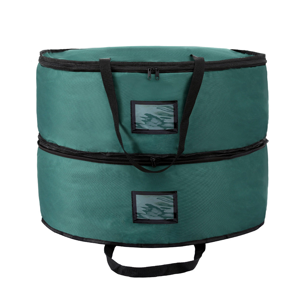 Jingle Jollys Christmas Garland Wreath Storage Bag 2-Tier Ornaments Holder 60cm-2