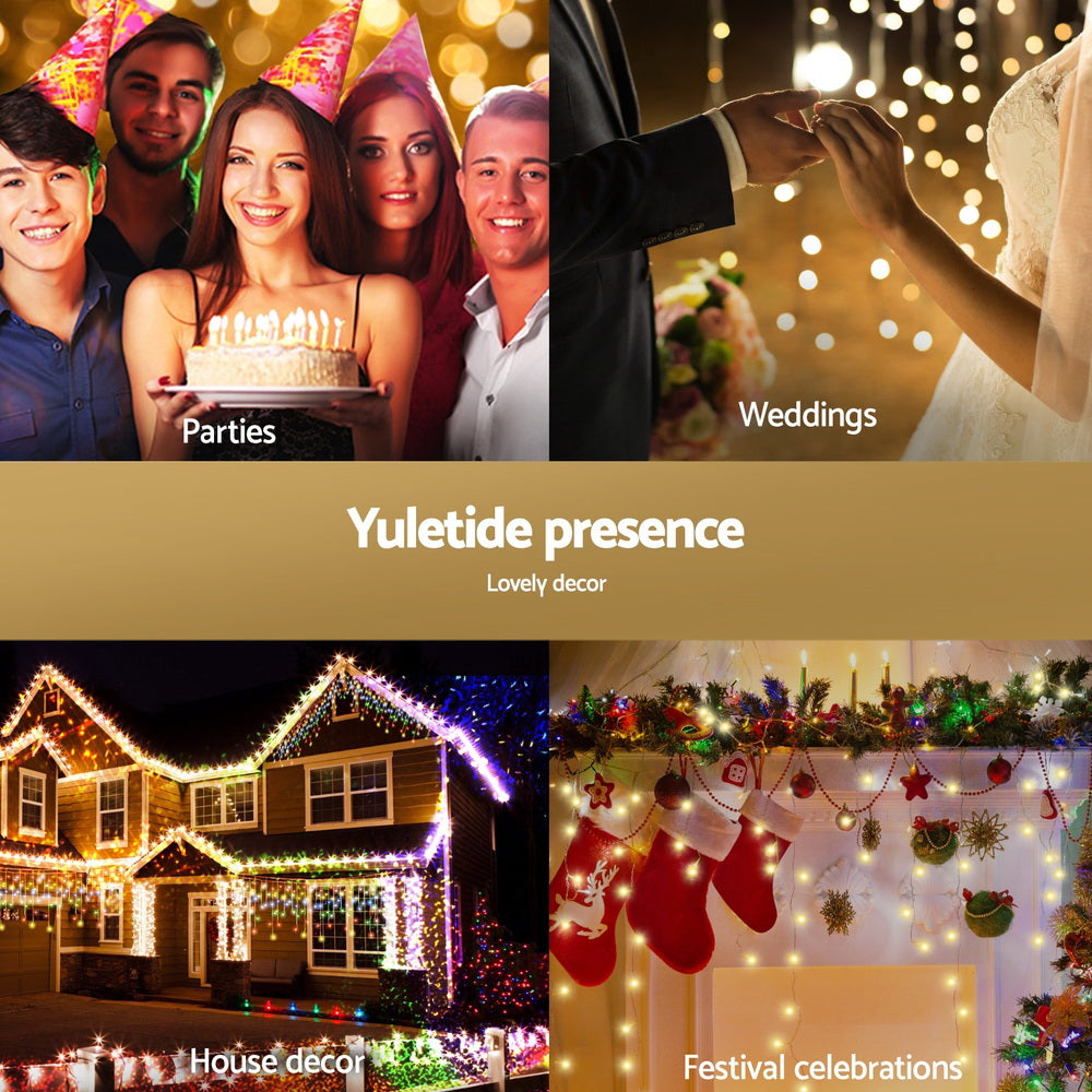 32M Christmas Lights Icicle Light 960 LED Warm White Jingle Jollys-4