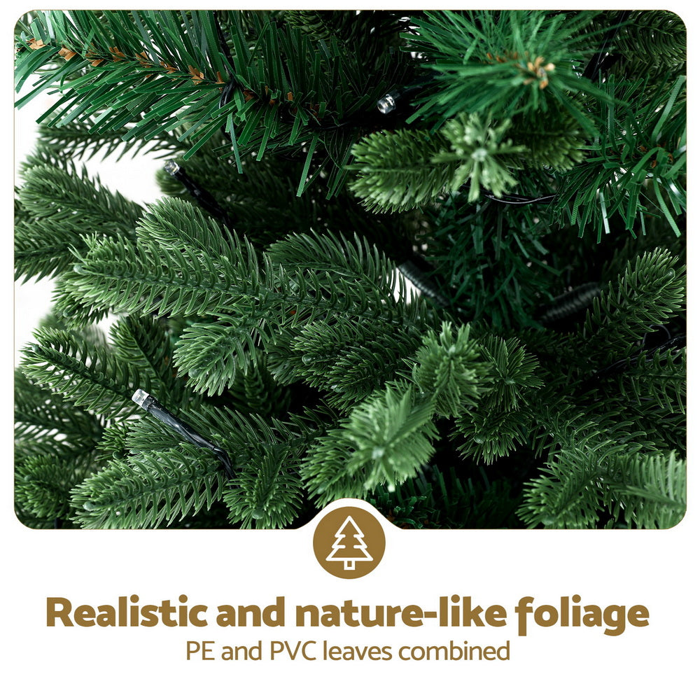 Jingle Jollys Christmas Tree 1.2M LED Potted Xmas Tree Party Decor 8 Light Modes-3