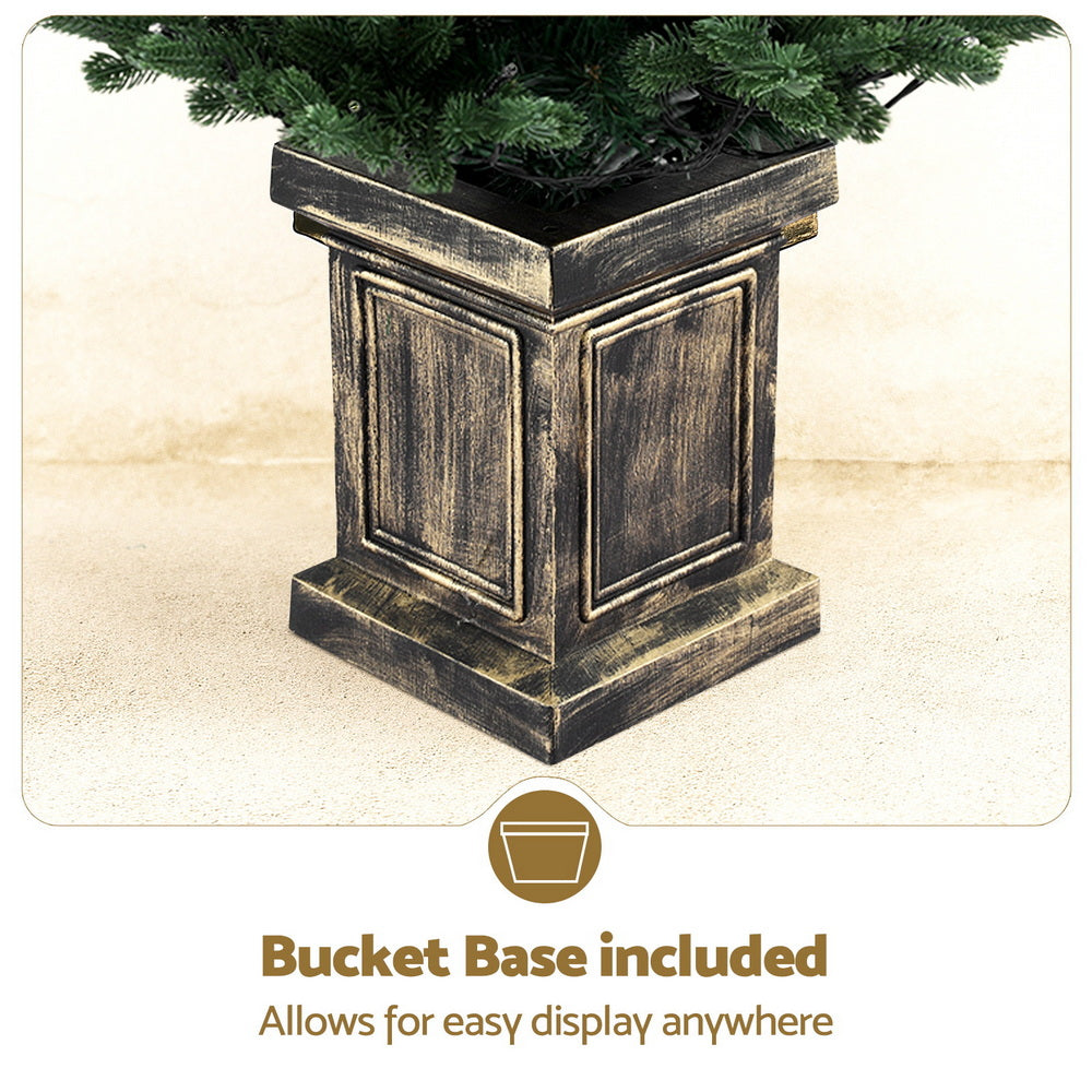 Jingle Jollys Christmas Tree 1.2M LED Potted Xmas Tree Party Decor 8 Light Modes-5