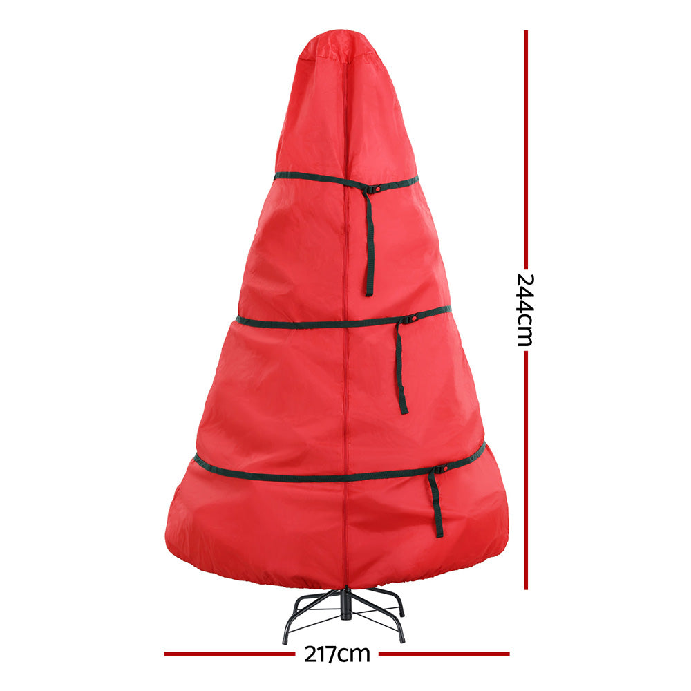 Jingle Jollys Christmas Tree Storage Bag Fits Up to 8ft Tree Xmas Bag Zipper Red-1