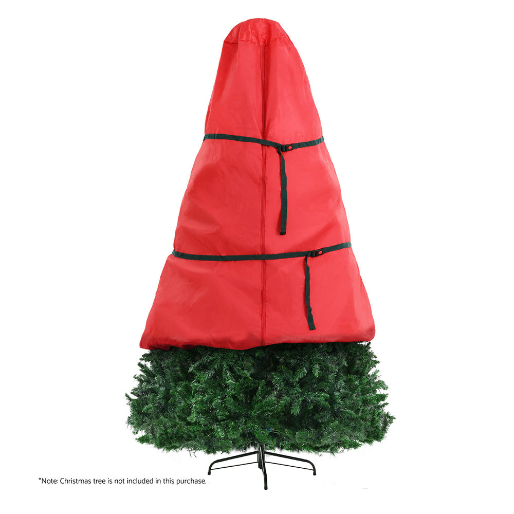 Jingle Jollys Christmas Tree Storage Bag Fits Up to 8ft Tree Xmas Bag Zipper Red-2