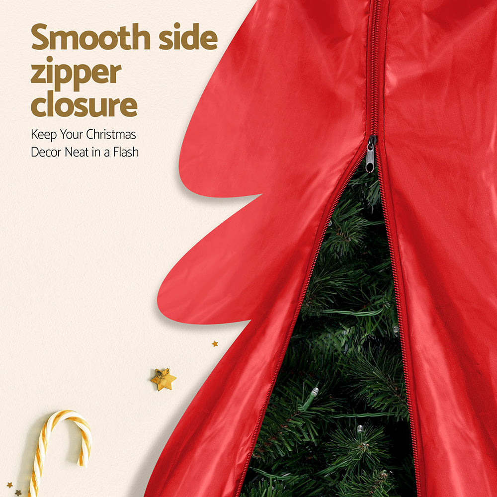 Jingle Jollys Christmas Tree Storage Bag Fits Up to 8ft Tree Xmas Bag Zipper Red-4