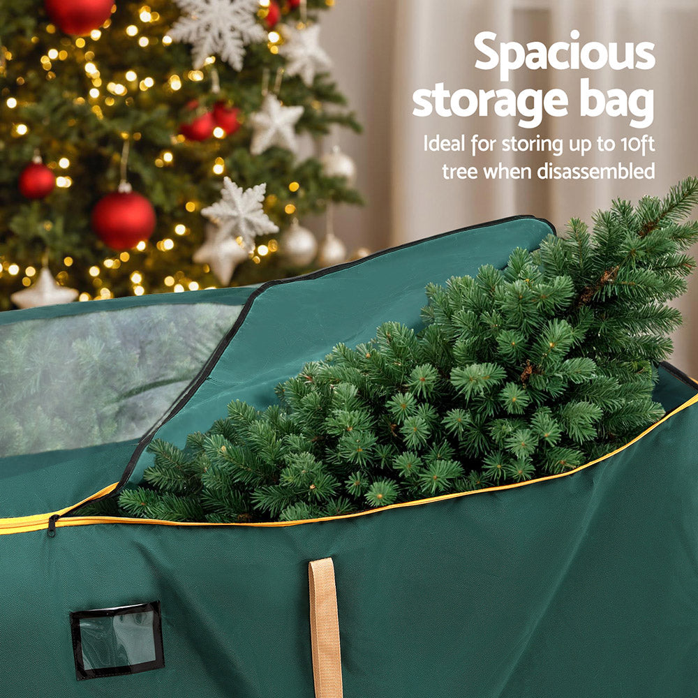 Jingle Jollys Christmas Tree Storage Bag Up to 10ft Visible Handle Wheels Green-3