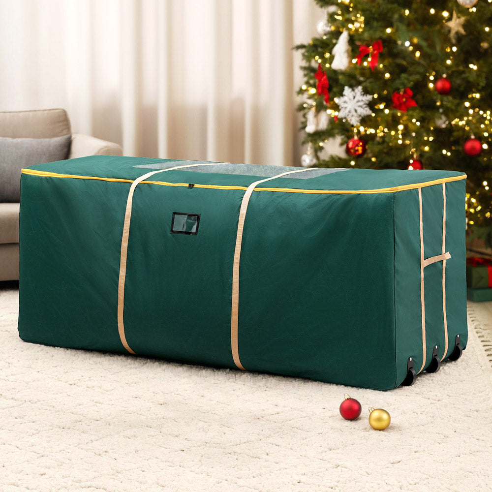 Jingle Jollys Christmas Tree Storage Bag Up to 10ft Visible Handle Wheels Green-6