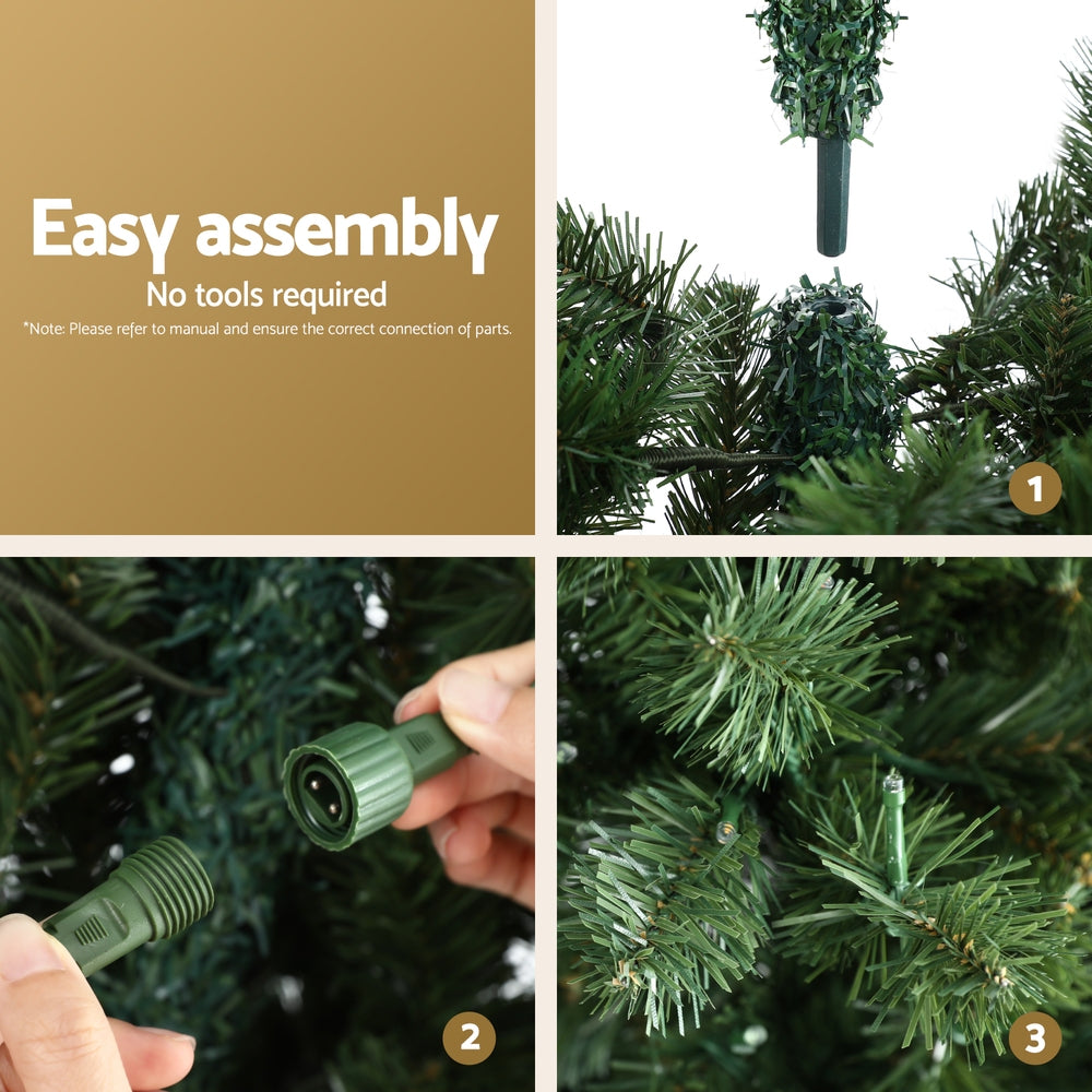 Jingle Jollys Christmas Tree 1.8M LED Corner Xmas Tree Half 8 Modes Multi-color-5