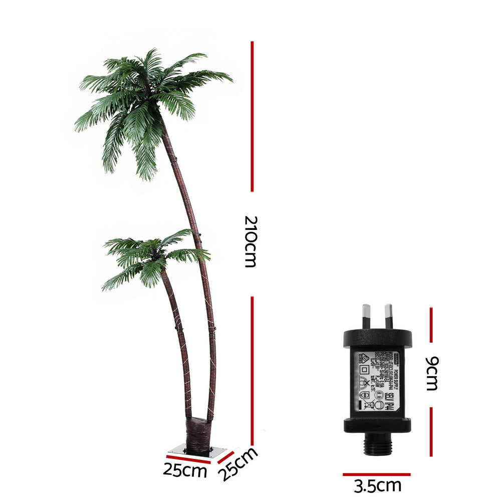 Jingle Jollys Christmas Tree 2.1m LED Lighted Xmas Palm Trees Party Decorations-1