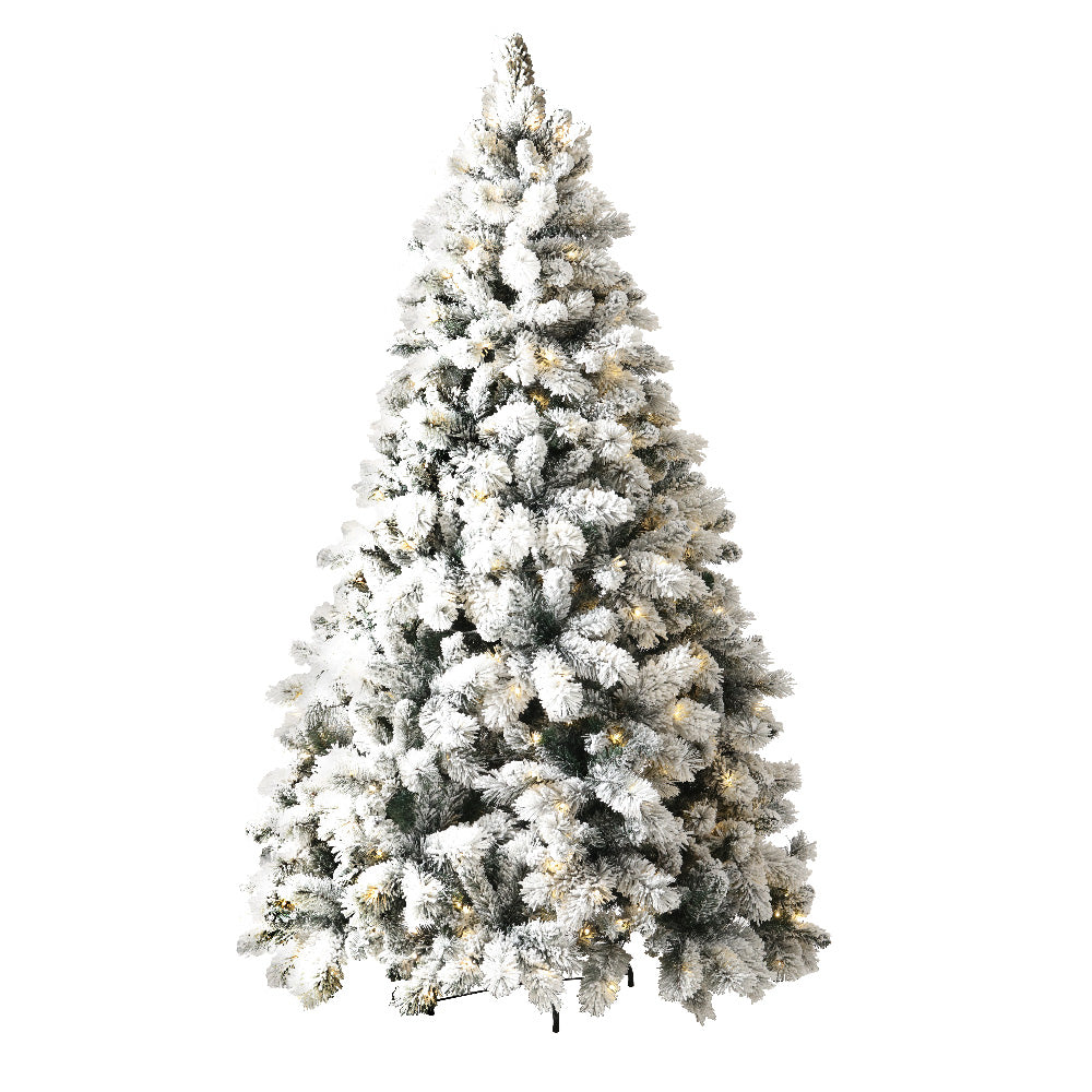 Jingle Jollys Christmas Tree 2.1M Xmas Tree with 500 LED Lights Snowy Tips-2