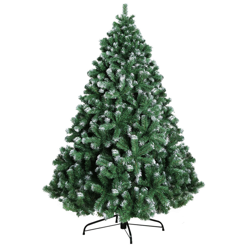Jingle Jollys Christmas Tree 2.1M Xmas Trees Decorations Snowy 1250 Tips-0