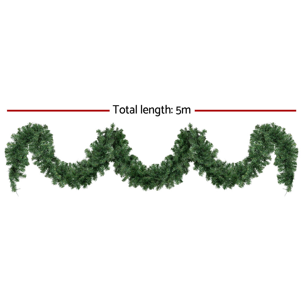 Jingle Jollys 5M Christmas Garland LED Lights Party Xmas Decorations 380 TIPS-1