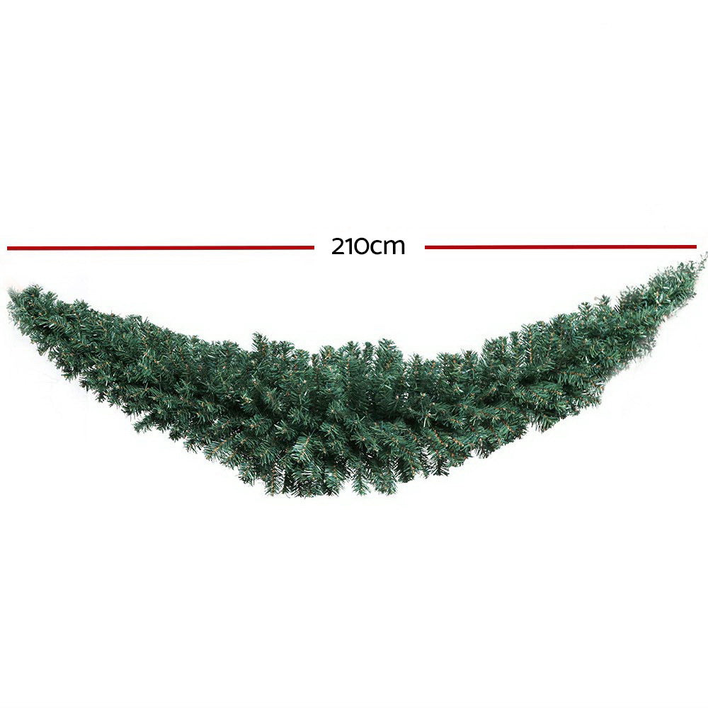 Jingle Jollys 2.1m Christmas Garland Xmas Decorations Green Wedding Party-1