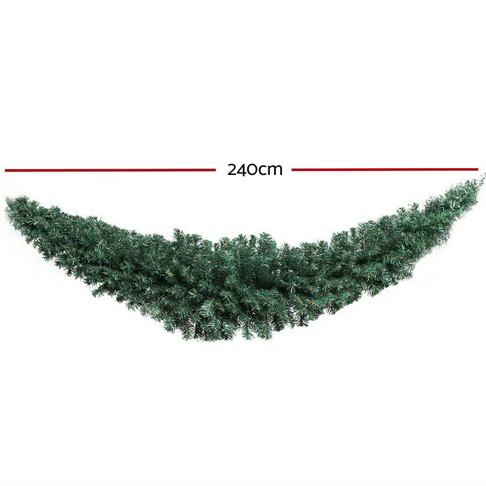 Jingle Jollys 2.4m Christmas Garland Xmas Decorations Green Wedding Party-1