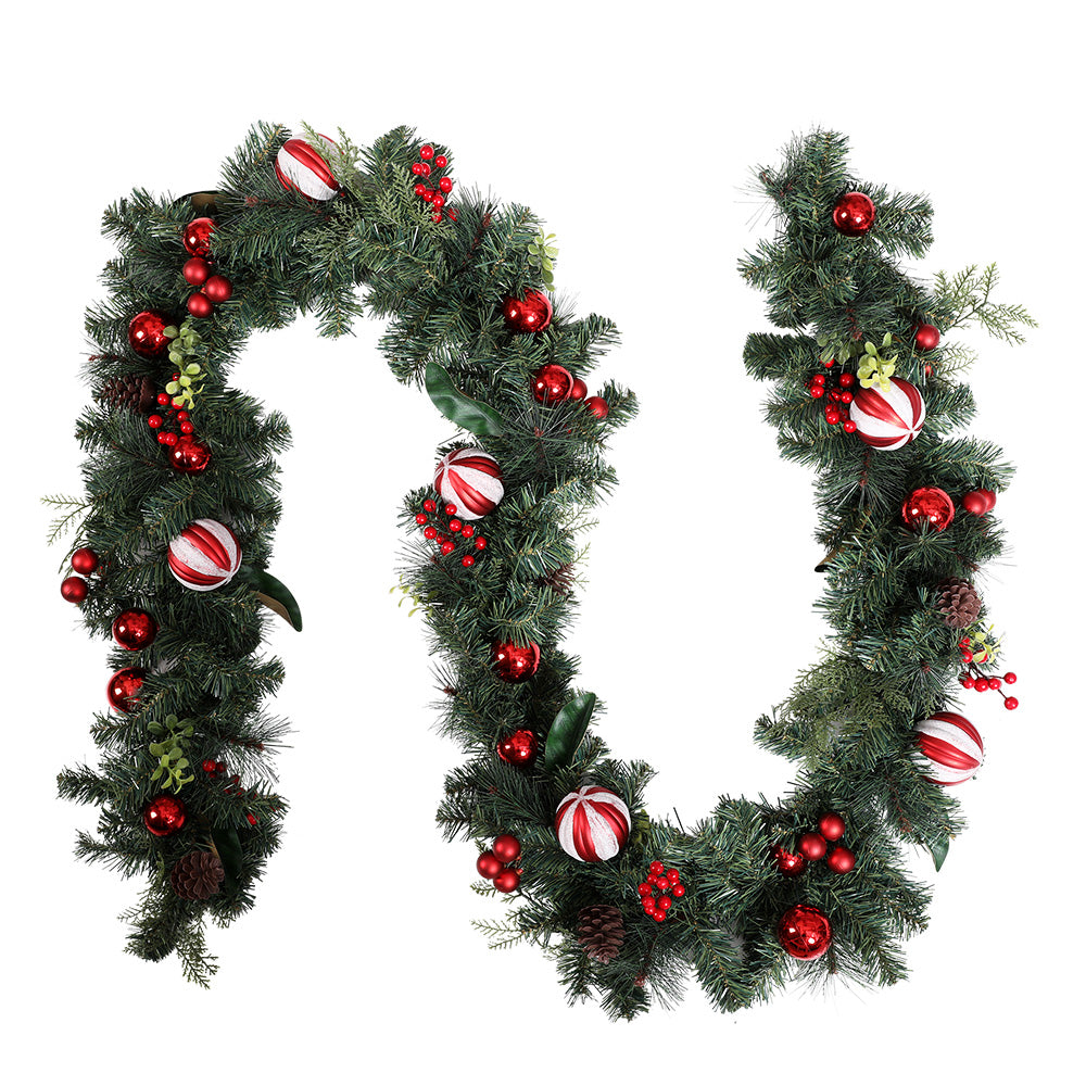 Jingle Jollys 2.7m Christmas Garland with Decorations Xmas Wedding Party-0